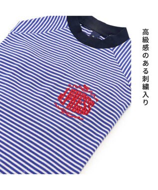 PET PARADISE 犬の服 犬 冬服 tシャツ J.PRESS【小型犬】 ボーダー ロゴ 紺（ネイビー・インディゴ）