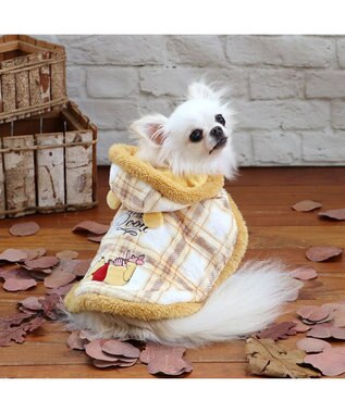 PET PARADISE ディズニー くまのプーさん ポンチョ 《チェック柄》 小型犬 イエロー