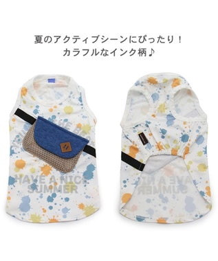 PET PARADISE ペットパラダイス インク柄 バッグ付き タンクトップ 《保冷剤付》【小型犬】 ネイビーバッグ