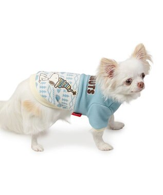 PET PARADISE スヌーピー ペティヒートDAN トレーナー 《雪柄》 小型犬 ブルー×ホワイト