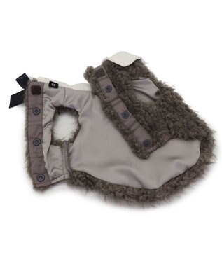 PET PARADISE cherircouture メニーリボンファーベスト 《グレー》 小型犬 グレー