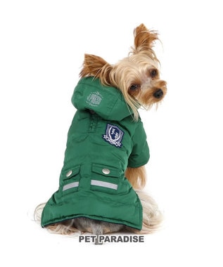 PET PARADISE 犬 服 J.PRESS 綿入り コート 【小型犬】 フライトコート グリーン