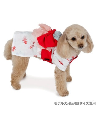 PET PARADISE ペットパラダイス 浴衣 《遊泳金魚》 小型犬 ホワイト×レッド