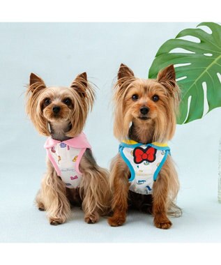PET PARADISE ディズニー ドナルドダック お揃い エコメッシュ タンクトップ 小型犬 ホワイト×ブルー