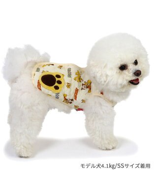 PET PARADISE ディズニー ミッキー&プルート 背中開き キルトベスト 小型犬 ベージュ