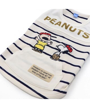 PET PARADISE スヌーピー お揃い 野球柄Ｔシャツ 【中型犬】【大型犬】《ネイビー／ホワイト》 ホワイト