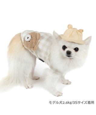 PET PARADISE ペットパラダイス くまちゃん チェック 園児服 小型犬 ベージュ