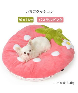 PET PARADISE ネット店限定 ペットパラダイス 春いちご クッション  M パステルピンク
