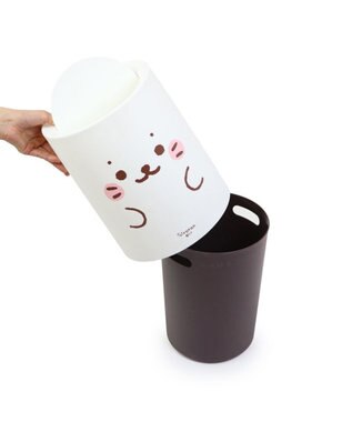 Mother garden しろたん 顔ぼん ダストボックス 大 《12L》 ゴミ箱 -