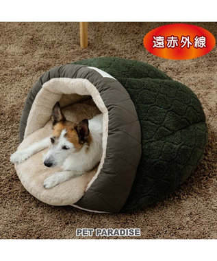PET PARADISE ペットパラダイス 遠赤外線 ドーム型 寝袋 《オニオン柄》 小型犬