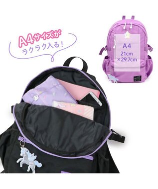 Mother garden マザーガーデン ユニコーン キッズ リュック ブラック リフレクターキーホルダー付き ブラック