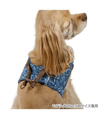 PET PARADISE スヌーピー ベストハーネス 《デニム風》 Ｍ 大型犬 ネイビー