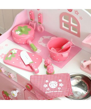 Mother garden  マザーガーデン 野いちごままごと キッチンツールセット《粒々いちご柄 》 粒々いちご柄