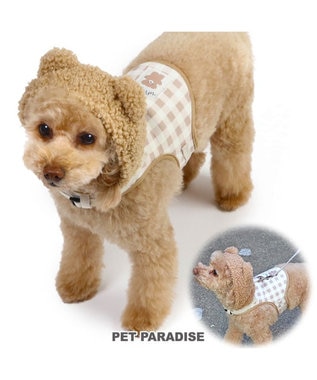 PET PARADISE ペットパラダイス くま なりきり ハーネス 《 チェック柄 》 Ｓ