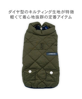PET PARADISE J.PRESS ダイヤＳＴ 綿入ベスト 《カーキー》 小型犬 カーキ