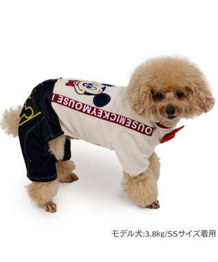 PET PARADISE ディズニー ミッキーマウス サスペンダー付き パンツ 小型犬 ブラック×ベージュ