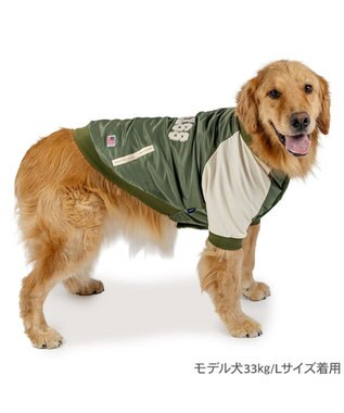 PET PARADISE J.PRESS ミリタリー スタジャン 中型犬 大型犬 カーキ