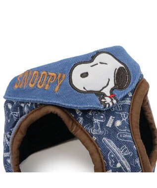 PET PARADISE スヌーピー ベストハーネス 《デニム風》 Ｍ 大型犬 ネイビー