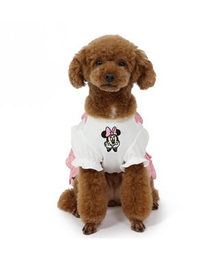 PET PARADISE ディズニー ミニーマウス アンティーク柄 ワンピース 【小型犬】 ピンク（淡）