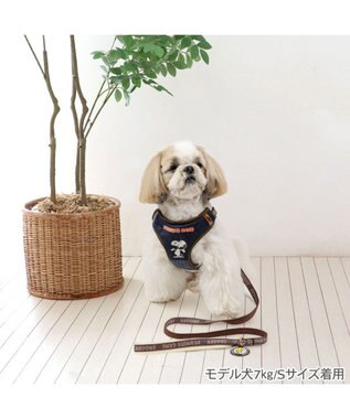 PET PARADISE スヌーピー ハーネス＆リード 《ワッペン柄》 ４Ｓ 小型犬 ネイビー