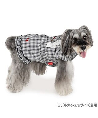 PET PARADISE リサとガスパール  ワンピース 《チェック柄》小型犬 ホワイト×ブラック