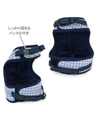 PET PARADISE J.PRESS クールベスト ハーネス 《チェック柄》 Ｓ 小型犬 ホワイト×ブルー