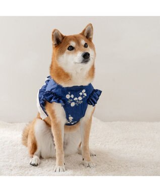 PET PARADISE ペットパラダイス デニムフリルハーネス ＳＭ ネイビー