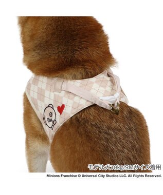 PET PARADISE ミニオン ティム ベストハーネス 《アーガイル》  中型犬 SM ベージュ