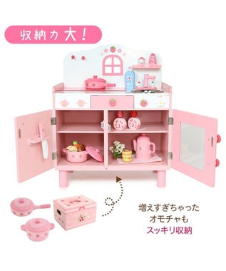Mother garden マザーガーデン 野いちご おままごと キューティー デラックスキッチン UP ピンク（淡）