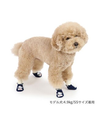 PET PARADISE スヌーピー makokoro スリット 靴下 Ｓ 小型犬 紺(ネイビー・インディゴ)
