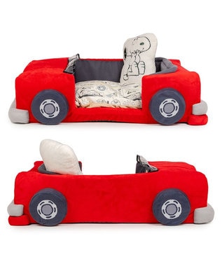PET PARADISE スヌーピー マイカーカドラー 《レッド》 92×60cm Ｌ 小型犬 レッド