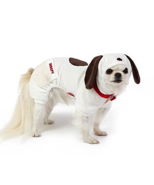 PET PARADISE スヌーピー なりきり ベロア ロンパース 【小型犬】 白~オフホワイト