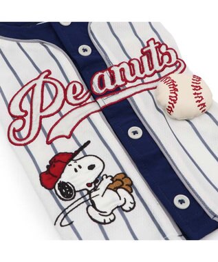 PET PARADISE スヌーピー ベースボールＴシャツ 小型犬 ホワイト×ネイビー