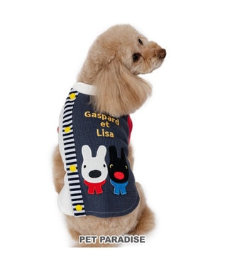  リサとガスパール ワッフル 背中開き Tシャツ 小型犬