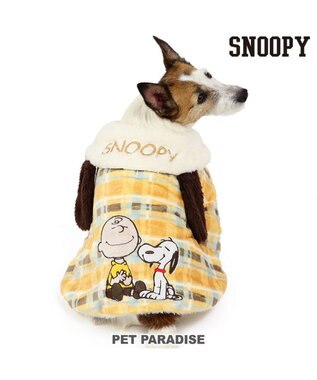  スヌーピー ポンチョ 《にっこりチェック柄》小型犬