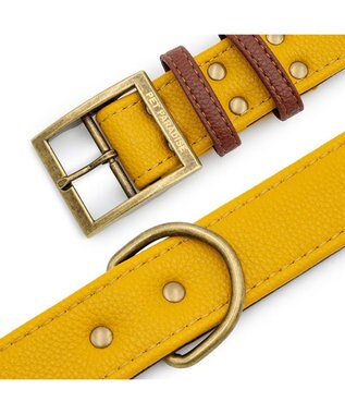 PET PARADISE ペットパラダイス ソフトレザー首輪 《マスタードイエロー》 Ｌ マスタードイエロー