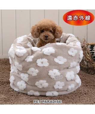 PET PARADISE ペットパラダイス ボア寝袋 筒型《お花柄》 Ｍ 小型犬