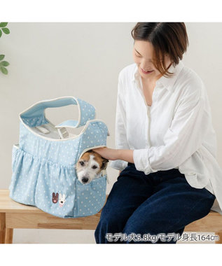 PET PARADISE リサとガスパール 刺繍 スリングバッグ Ｍ ブルー