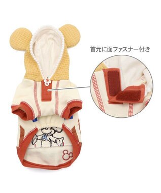 PET PARADISE ディズニー ミッキーマウス エプロン パーカー 小型犬 ホワイト×レッド