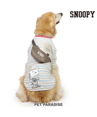  スヌーピー お揃いTシャツ マルチボーダー 《ホワイト》 中型犬 大型犬
