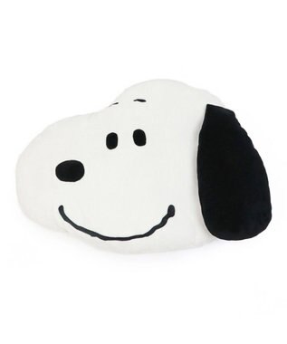 PET PARADISE ペットパラダイス スヌーピー フェイス クッション (100×69cm) 白~オフホワイト