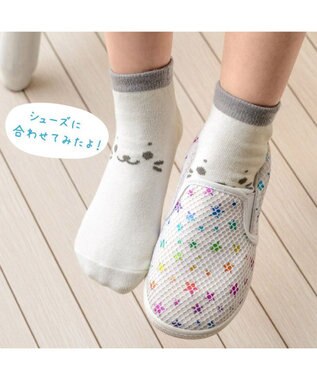 Mother garden しろたん スニーカー丈ソックス 2足セット 《顔ぼん・いっぱいいるよ》 13～16cm/17～20cm 顔ぼん・いっぱいいるよ