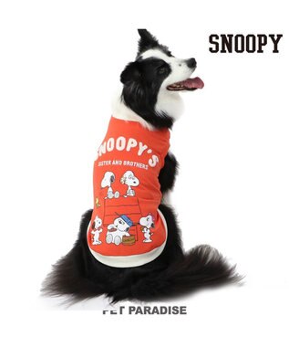 PET PARADISE スヌーピー 兄弟集合柄 トレーナー  赤【中型犬】  【大型犬】