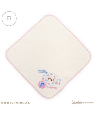 Mother garden しろたん ミルキー刺繍タオル 《白》 Peko×しろたん