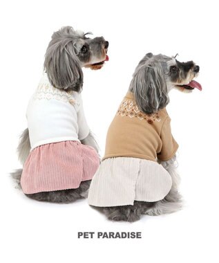 PET PARADISE ノルディック柄 ワンピース《ブラウン》 小型犬 ブラウン