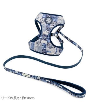 PET PARADISE J.PRESS ペイズリー ハーネス＆リード ３Ｓ 小型犬 ネイビー