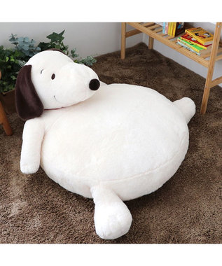 PET PARADISE 【ネット店限定 再入荷】 スヌーピー おなか デラックスクッション 100×51㎝ ホワイト