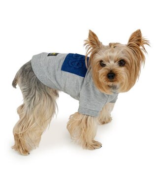 PET PARADISE Lee エンボス ロゴ Ｔシャツ 《グレー》 小型犬 グレー
