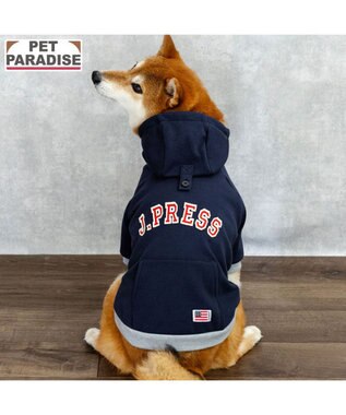 PET PARADISE J.PRESS ロゴ 裏起毛 パーカー 中型犬