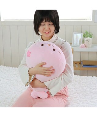 Mother garden しろたん 桜色 ふわもち 抱き枕 ぬいぐるみ 小 55cm -